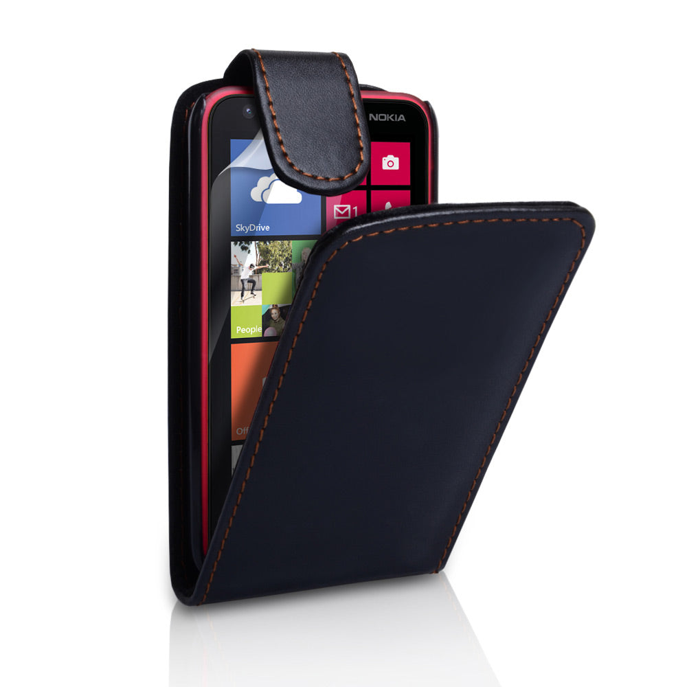 YouSave Accessories Nokia Lumia 620 Leather Effect Flip Case - Black