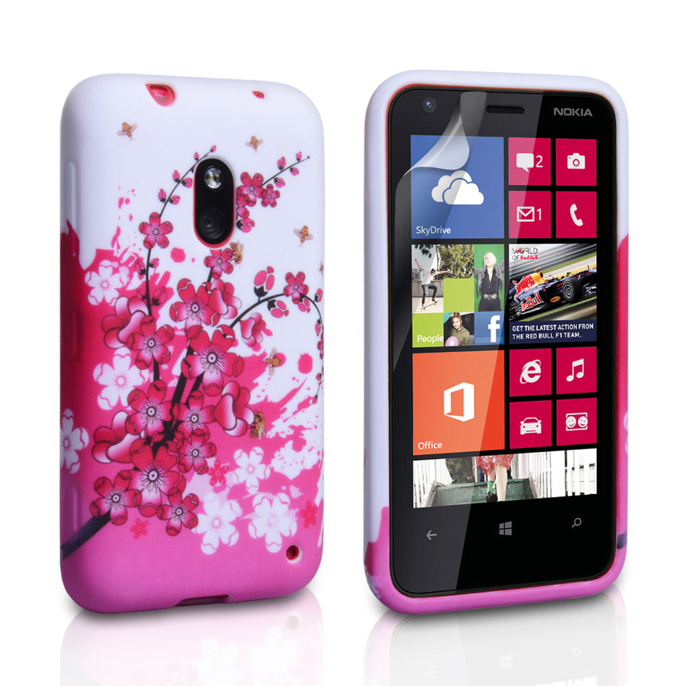 YouSave Accessories Nokia Lumia 620 Floral Bee Silicone Gel Case