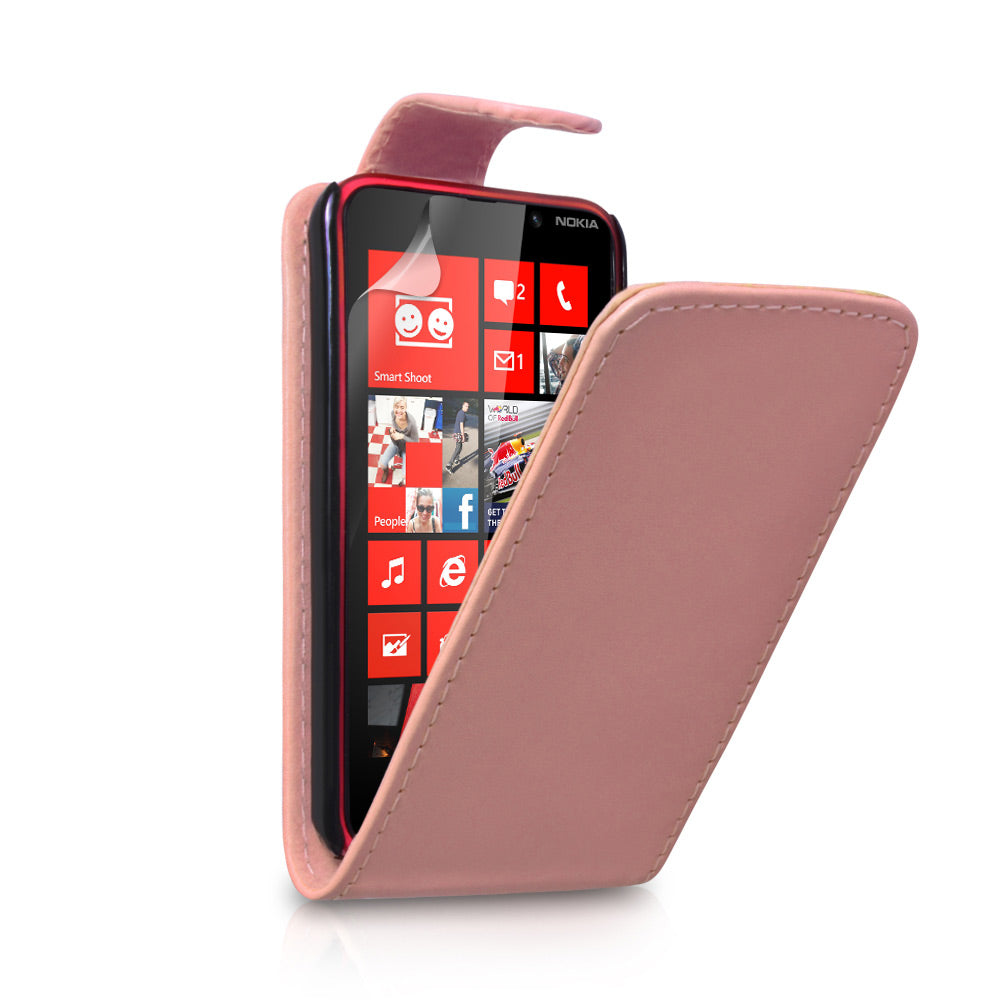 YouSave Nokia Lumia 620 Leather Effect Flip Case - Baby Pink