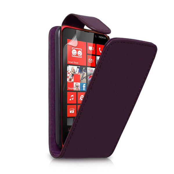 YouSave Accessories Nokia Lumia 620 Leather Effect Flip Case - Purple