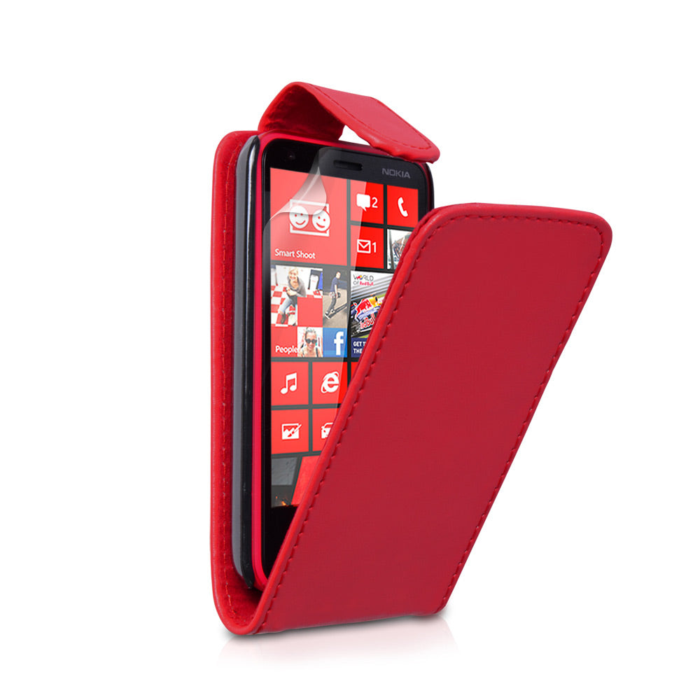 YouSave Accessories Nokia Lumia 620 Leather Effect Flip Case - Red