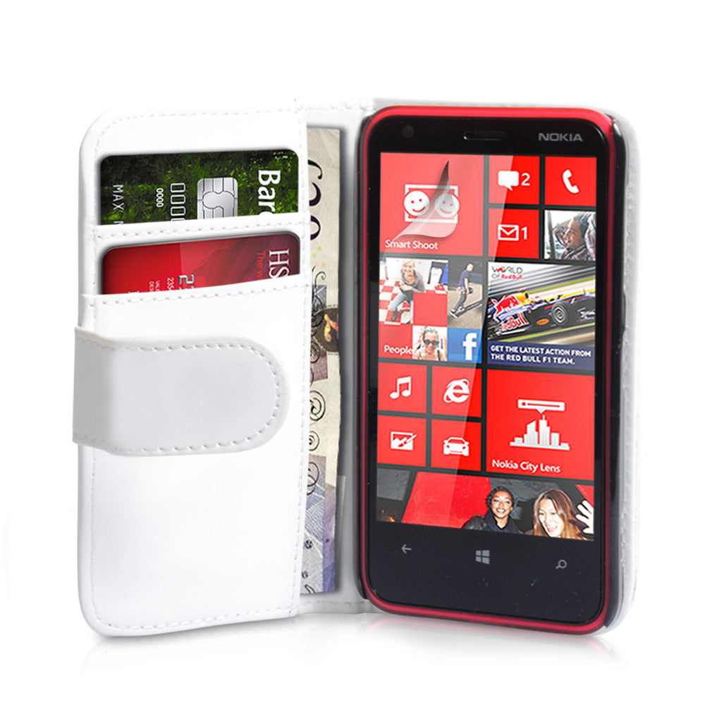 YouSave Accessories Nokia Lumia 620 Leather Effect Wallet Case - White