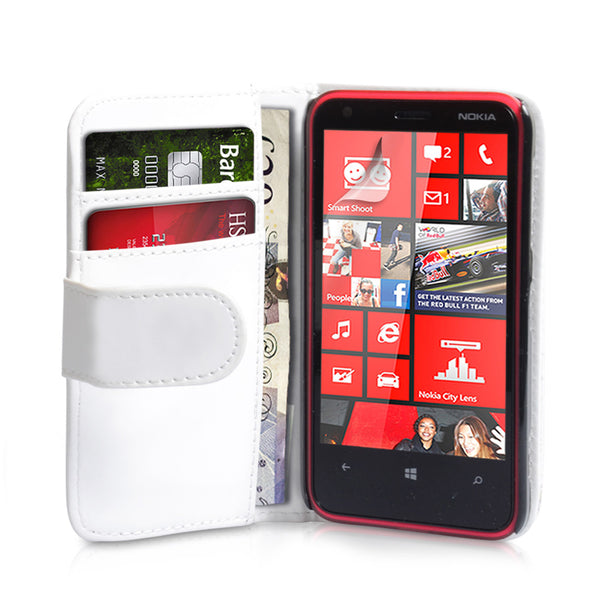 YouSave Accessories Nokia Lumia 620 Leather Effect Wallet Case - White