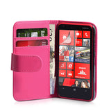 YouSave Nokia Lumia 620 Leather Effect Wallet Case - Hot Pink