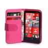 Nokia Lumia 620 Leather-Effect Wallet Case - Hot Pink
