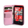 Nokia Lumia 620 Leather-Effect Wallet Case - Baby Pink