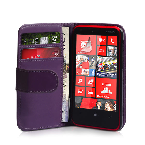 YouSave Accessories Nokia Lumia 620 Purple Leather Effect Wallet Case