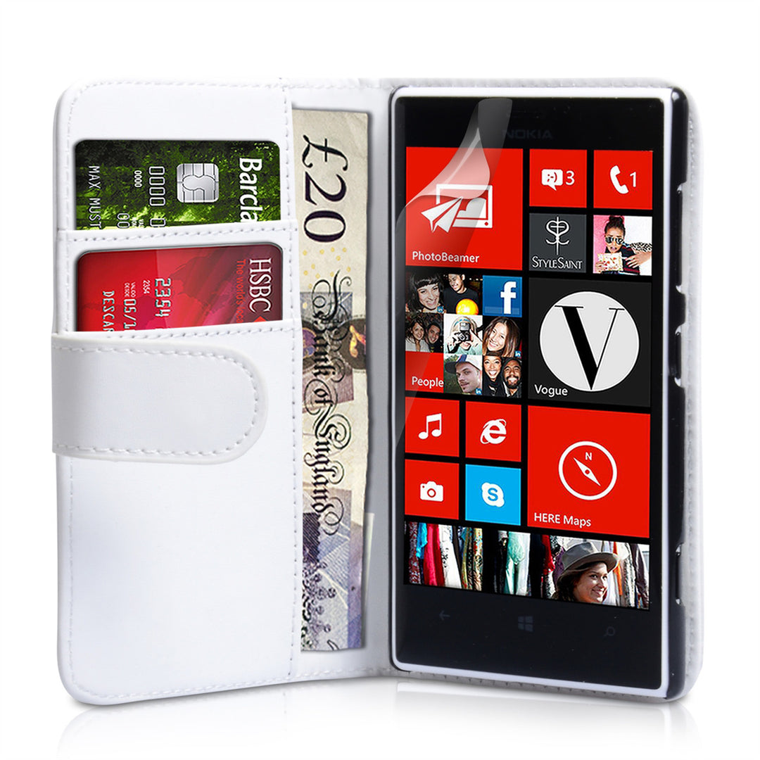 YouSave Accessories Nokia Lumia 720 Leather Effect Wallet Case - White
