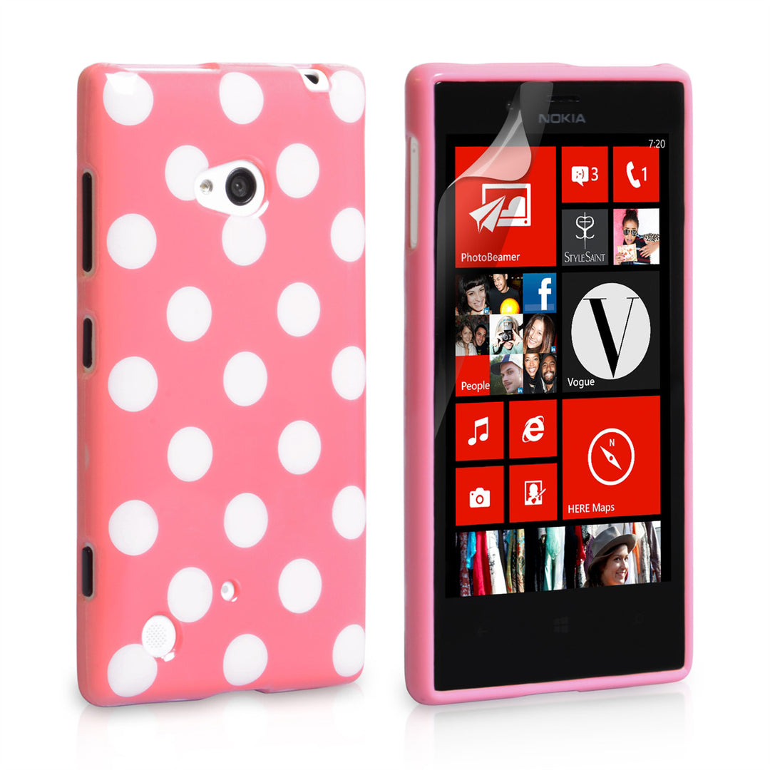 YouSave Accessories Nokia Lumia 720 Polka Dot Case - Baby Pink