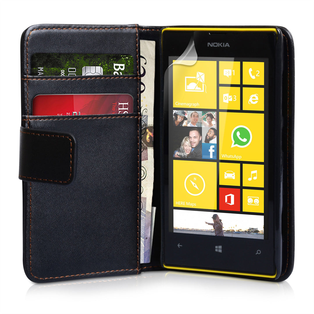 YouSave Accessories Nokia Lumia 520 Leather Effect Wallet Case - Black