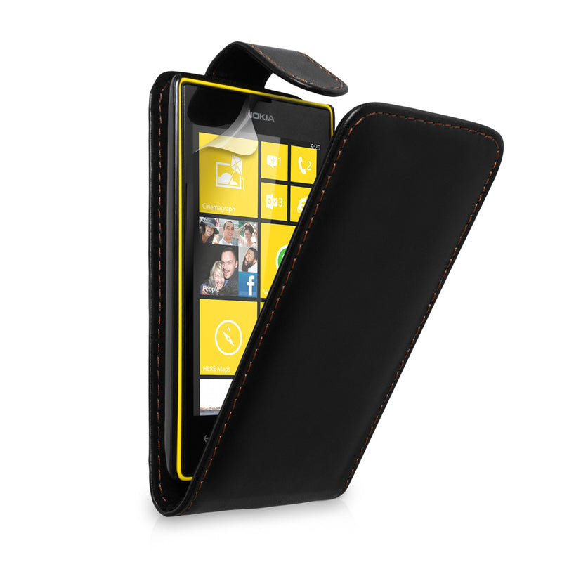 YouSave Accessories Nokia Lumia 520 Black Leather Effect Flip Case
