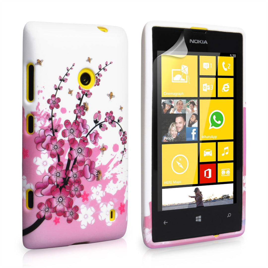 YouSave Accessories Nokia Lumia 520 Floral Bee Silicone Gel Case