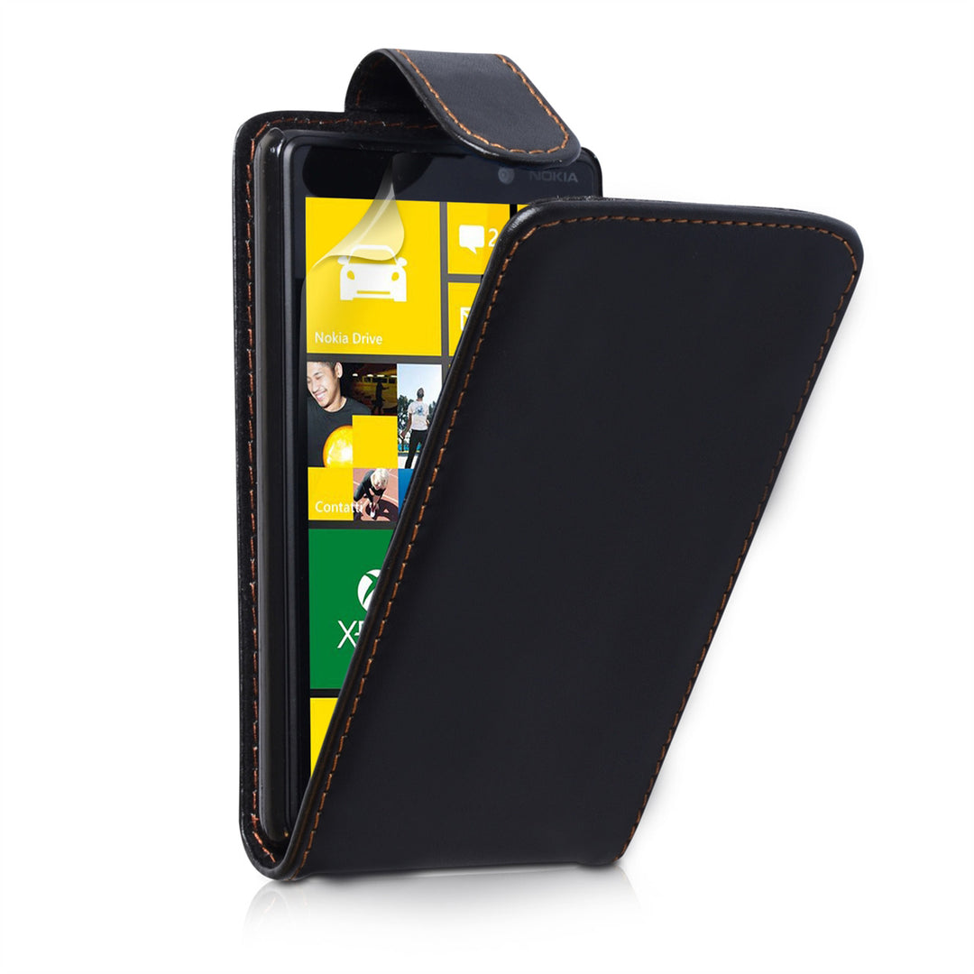 YouSave Accessories Nokia Lumia 820 Black Leather Effect Flip Case