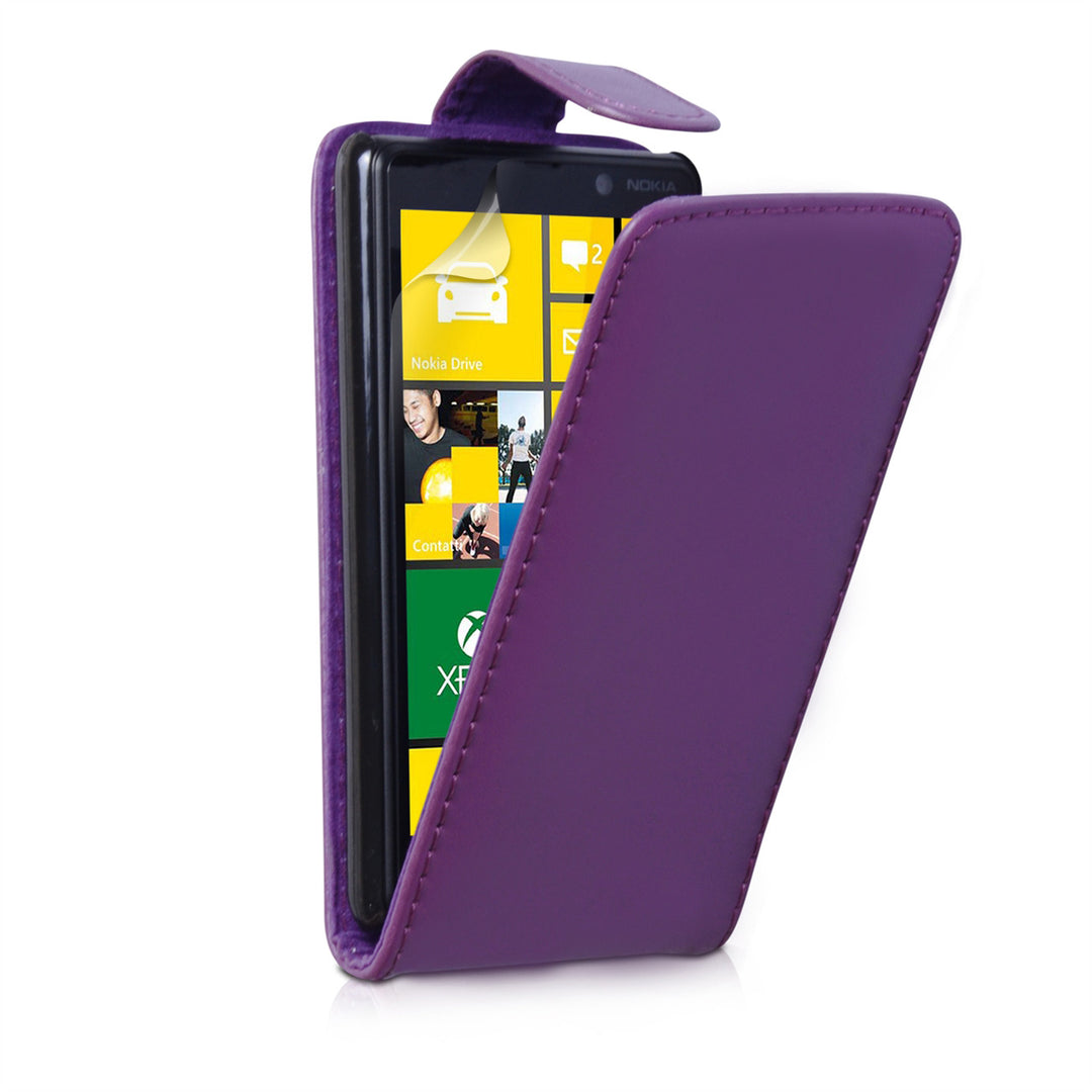 YouSave Accessories Nokia Lumia 820 Leather Effect Flip Case - Purple