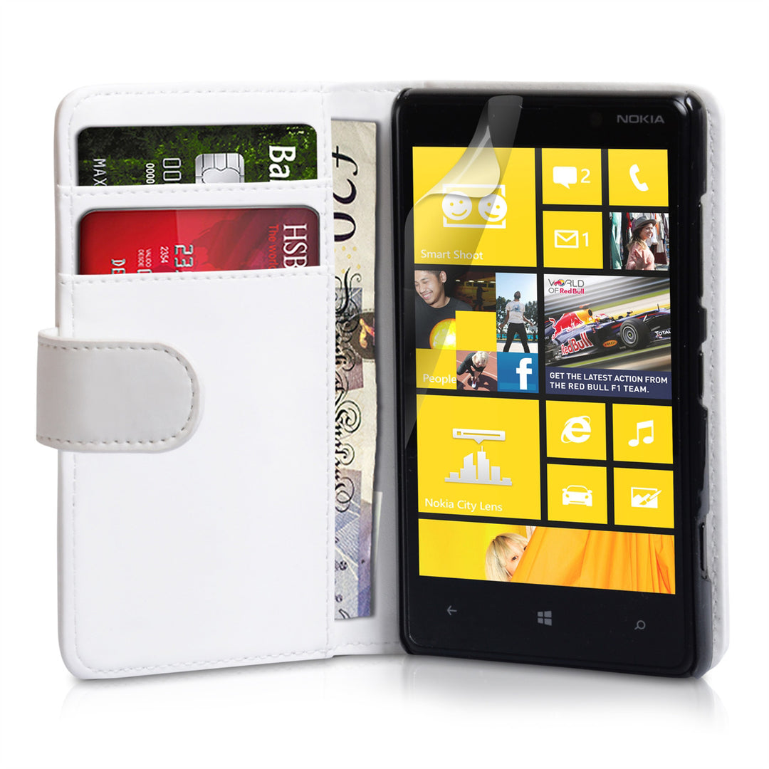 YouSave Accessories Nokia Lumia 820 Leather Effect Wallet Case - White