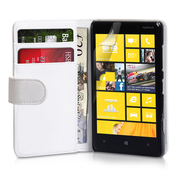 YouSave Accessories Nokia Lumia 820 Leather Effect Wallet Case - White