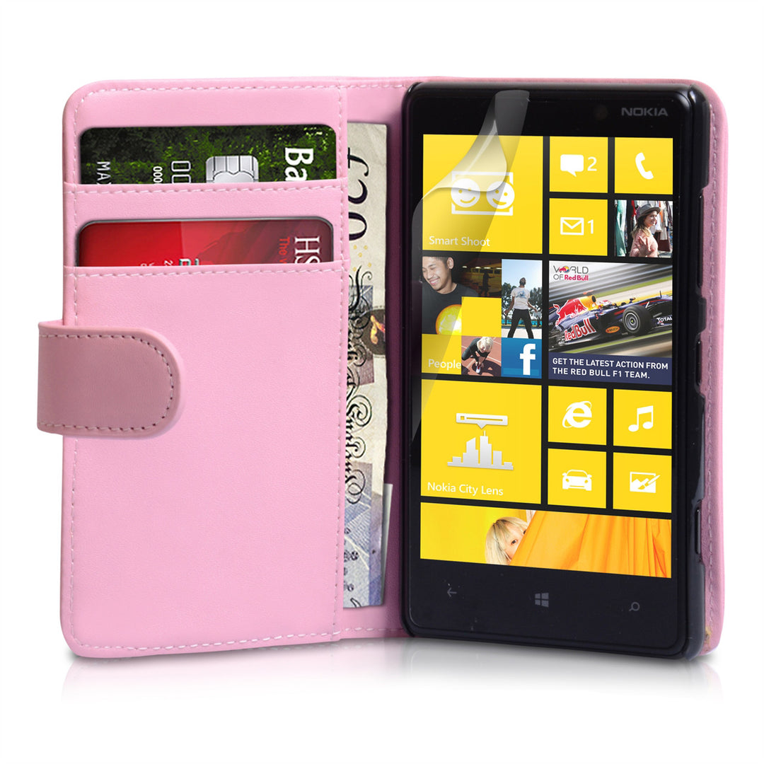 YouSave Nokia Lumia 820 Leather Effect Wallet Case - Baby Pink