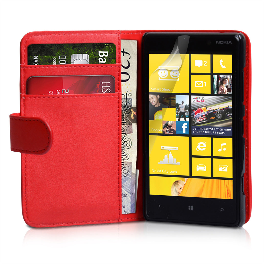 YouSave Accessories Nokia Lumia 820 Leather Effect Wallet Case - Red