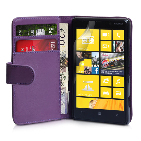 YouSave Nokia Lumia 820 Leather Effect Wallet Case - Purple