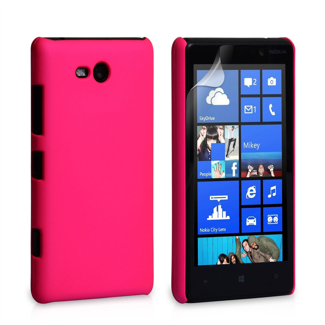 YouSave Accessories Nokia Lumia 820 Hybrid Hard Case - Hot Pink