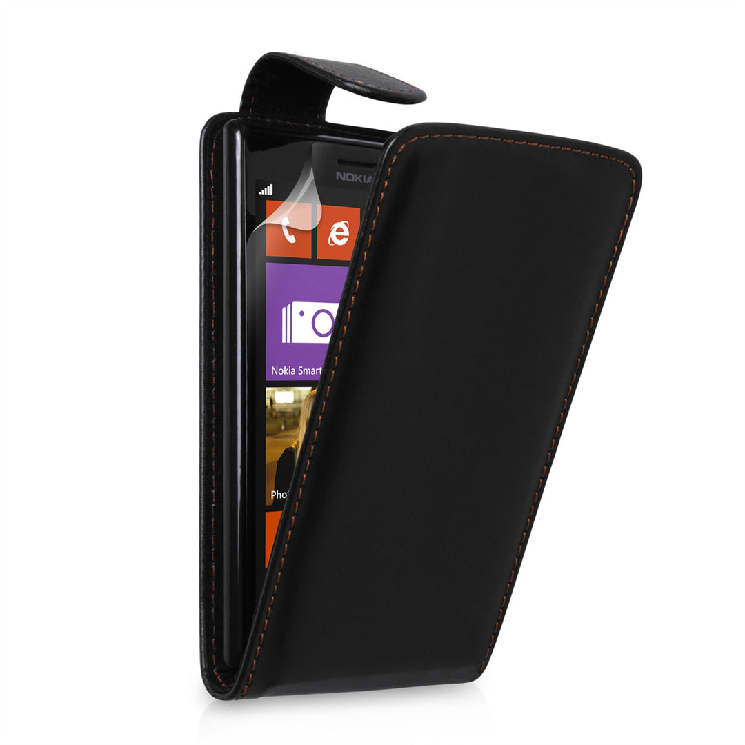YouSave Accessories Nokia Lumia 925 Leather Effect Flip Case - Black 