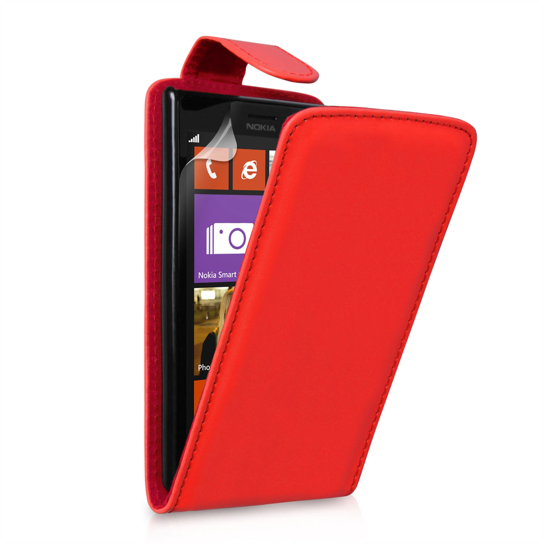 YouSave Accessories Nokia Lumia 925 Leather Effect Flip Case - Red