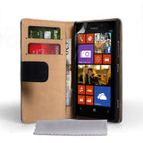 Caseflex Nokia Lumia 925 Real Leather Wallet Case - Black