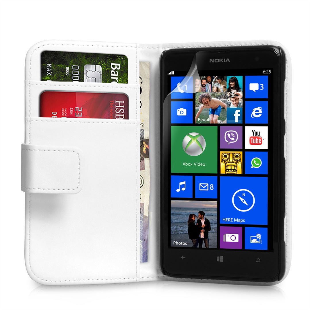 YouSave Accessories Nokia Lumia 625 Leather Effect Wallet Case - White