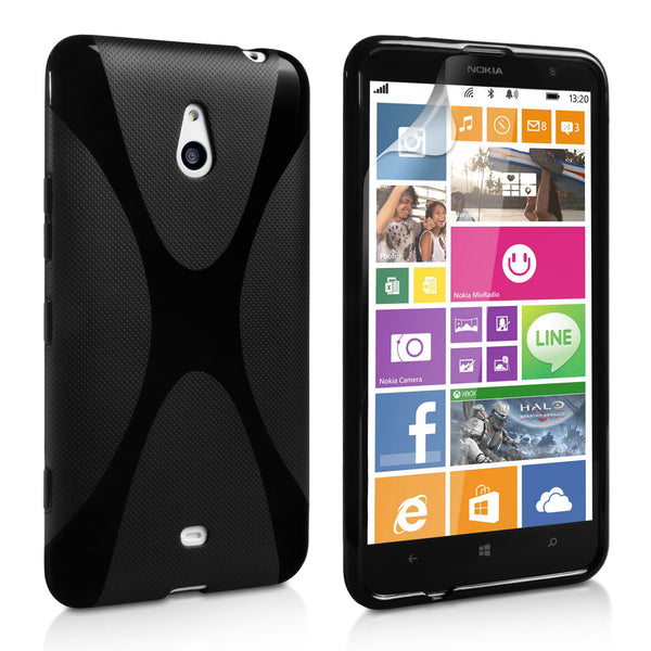 YouSave Accessories Nokia Lumia 1320 Silicone Gel X-Line Case - Black
