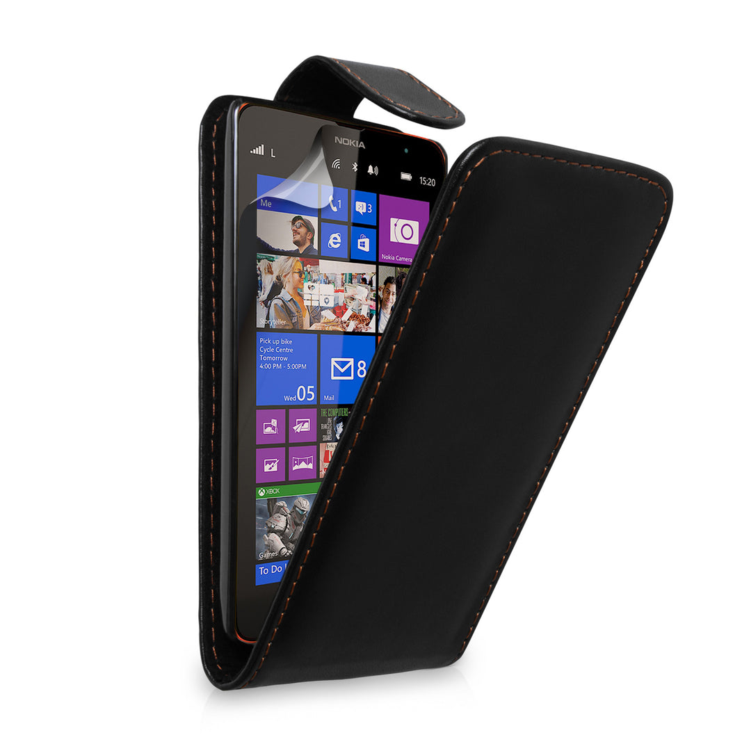 YouSave Accessories Nokia Lumia 1320 Leather-Effect Flip Case - Black