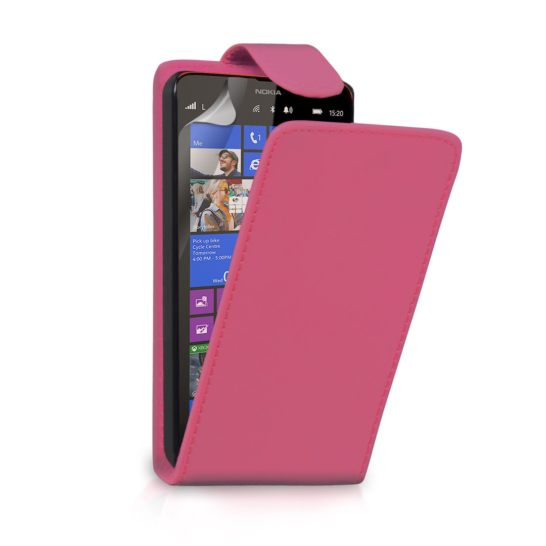 YouSave Nokia Lumia 1320 Leather-Effect Flip Case - Hot Pink