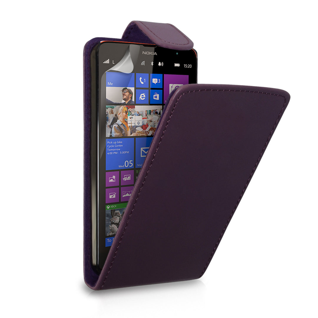 YouSave Accessories Nokia Lumia 1320 Leather-Effect Flip Case - Purple