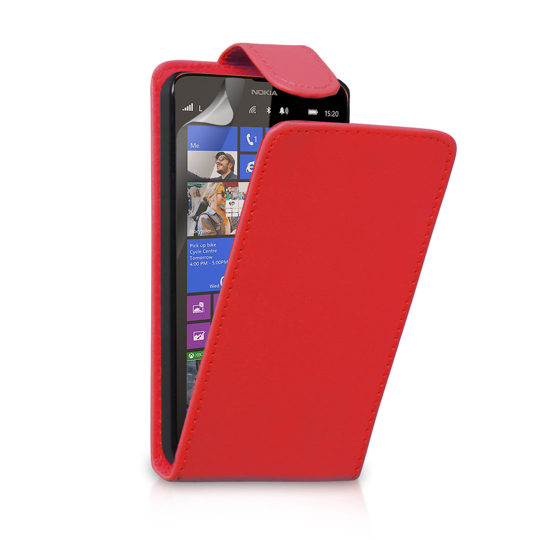 YouSave Accessories Nokia Lumia 1320 Leather-Effect Flip Case - Red
