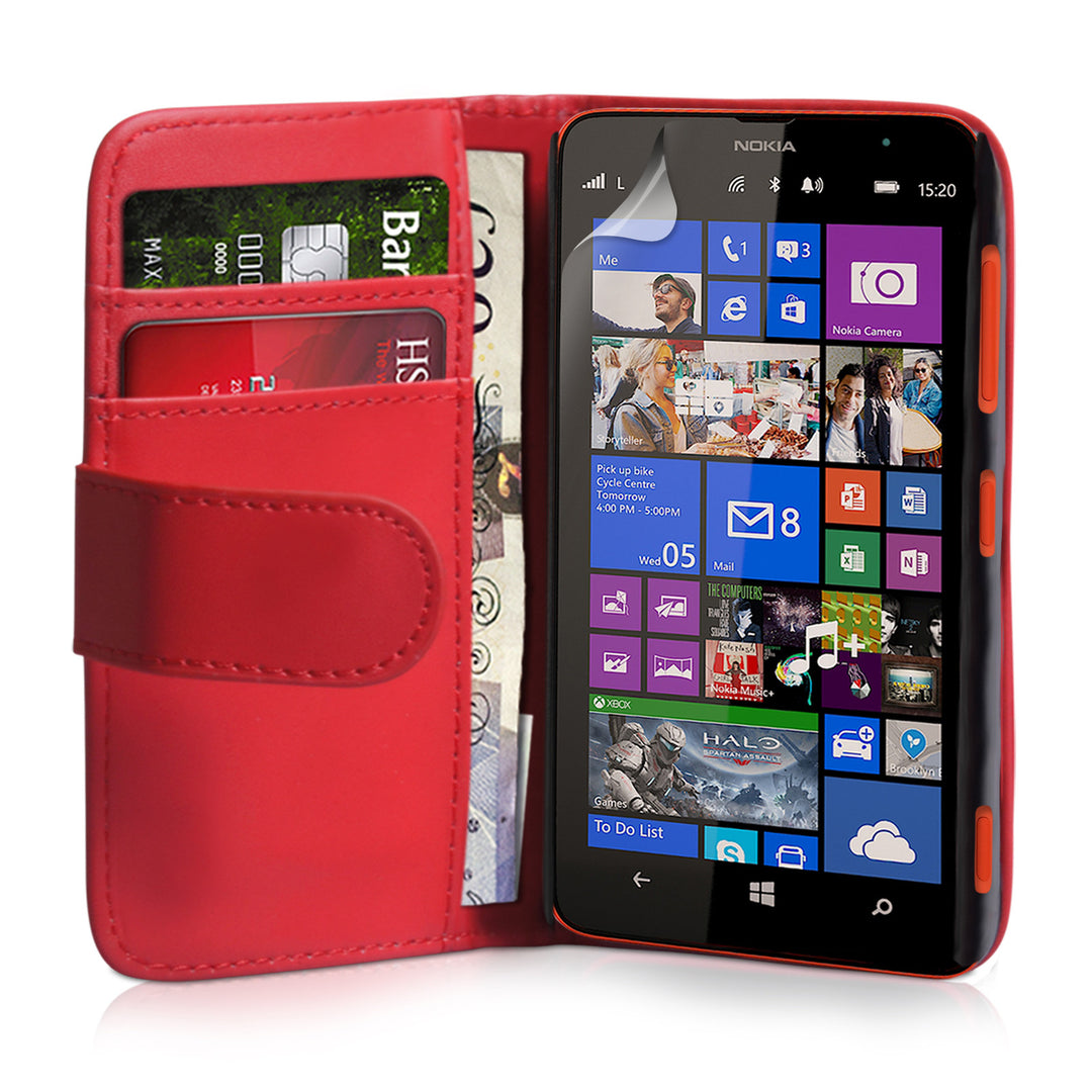 YouSave Accessories Nokia Lumia 1320 Leather-Effect Wallet Case - Red