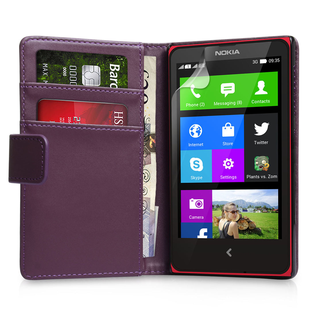 YouSave Accessories Nokia X Leather-Effect Wallet Case - Purple