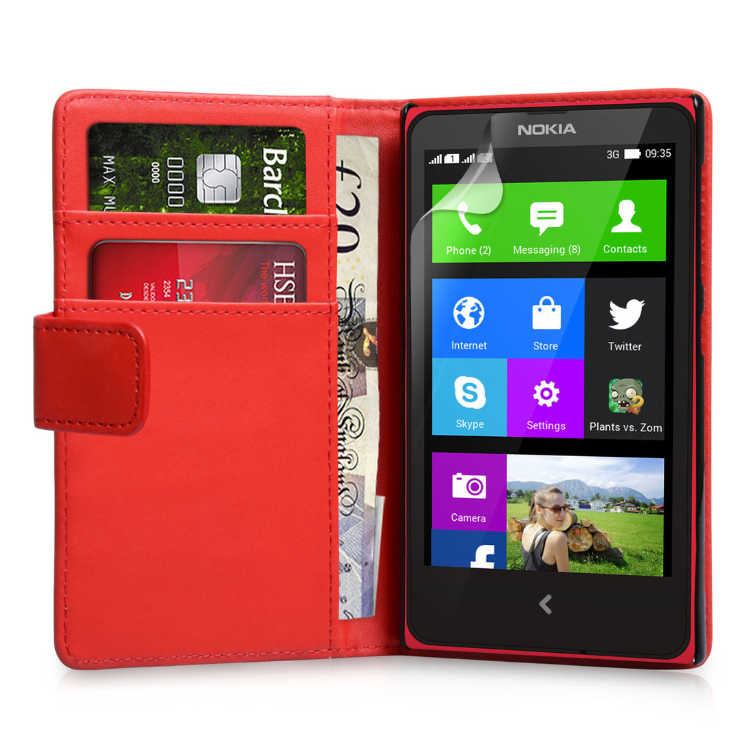 YouSave Accessories Nokia X Leather-Effect Wallet Case - Red