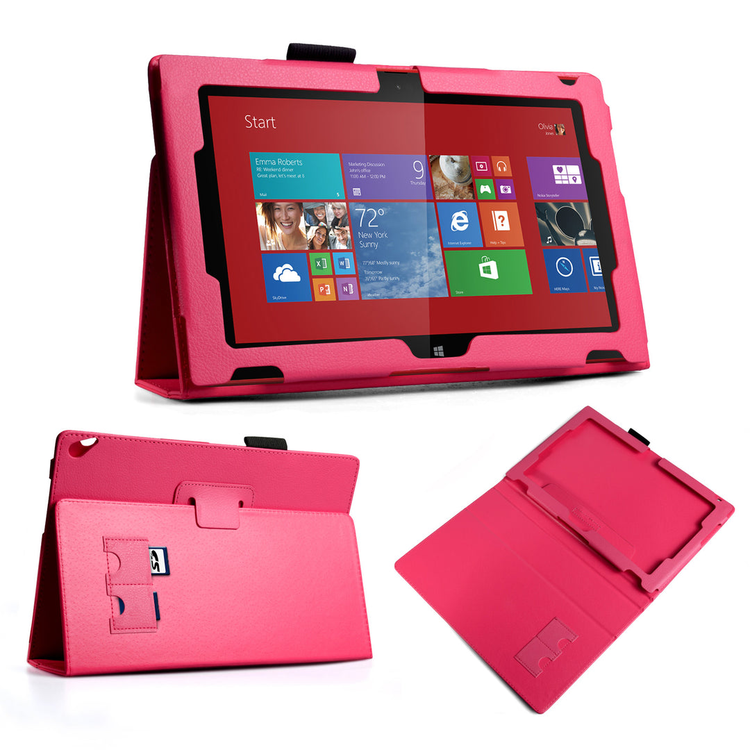 YouSave Nokia Lumia 2520 Textured Faux Leather Stand Case - Purple 