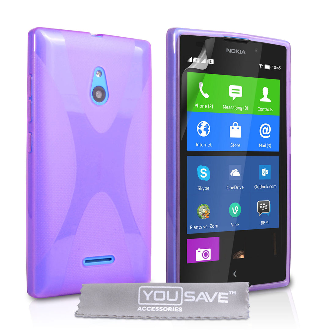 YouSave Accessories Nokia XL Silicone Gel X-Line Case - Purple