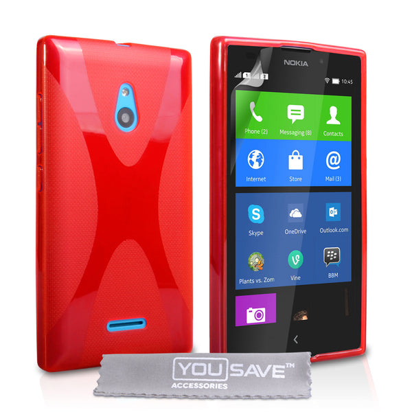 YouSave Accessories Nokia XL Silicone Gel X-Line Case - Red