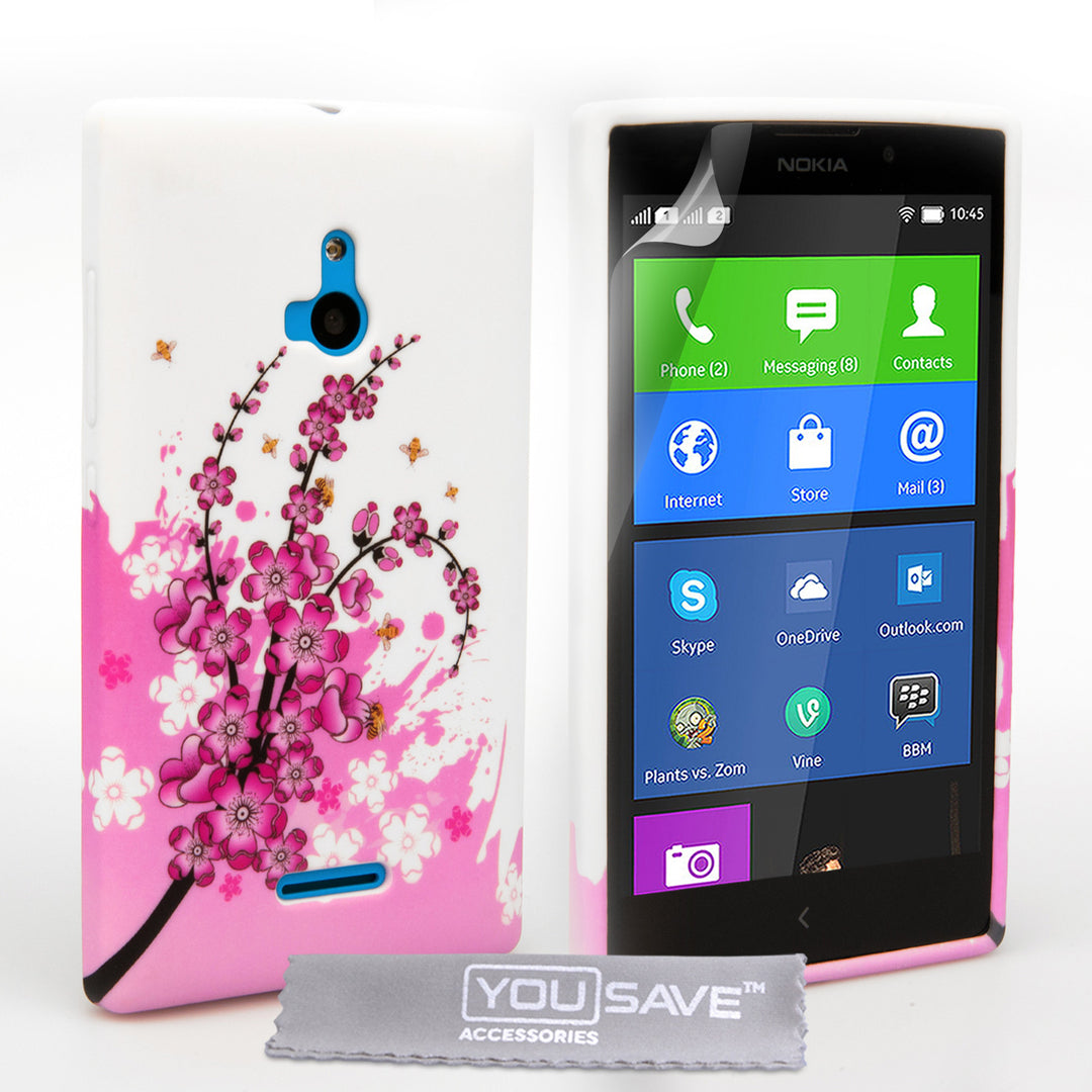 YouSave Accessories Nokia XL Floral Bee Silicone Gel Case