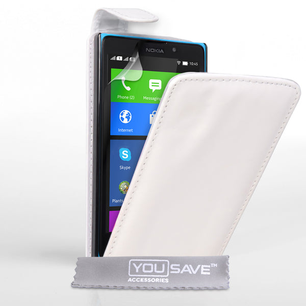 YouSave Accessories Nokia XL Leather-Effect Flip Case - White