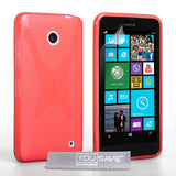 Yousave Accessories Nokia Lumia 630 Silicone Gel X - Line Case - Red - Mobile Madhouse