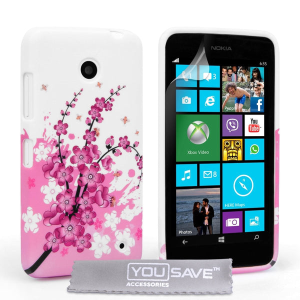 Yousave Accessories Nokia Lumia 630 Floral Bee Silicone Gel Case - Mobile Madhouse
