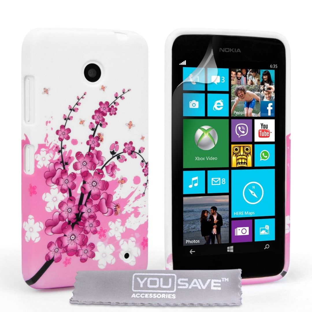 Yousave Accessories Nokia Lumia 630 Floral Bee Silicone Gel Case - Mobile Madhouse