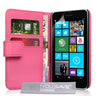 Yousave Accessories Nokia Lumia 630 Leather-Effect Wallet Case - Hot Pink