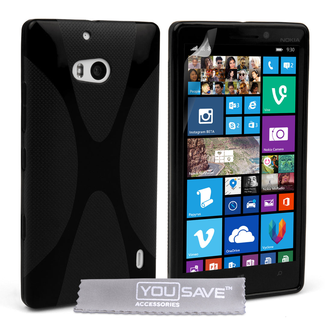 YouSave Accessories Nokia Lumia 930 Silicone Gel X-Line Case - Black
