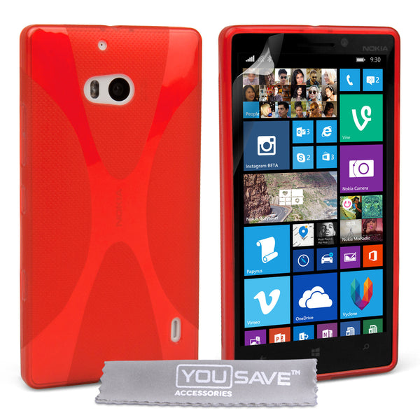 YouSave Accessories Nokia Lumia 930 Silicone Gel X-Line Case - Red