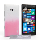 YouSave Nokia Lumia 930 Raindrop Hard Case - Baby Pink-Clear