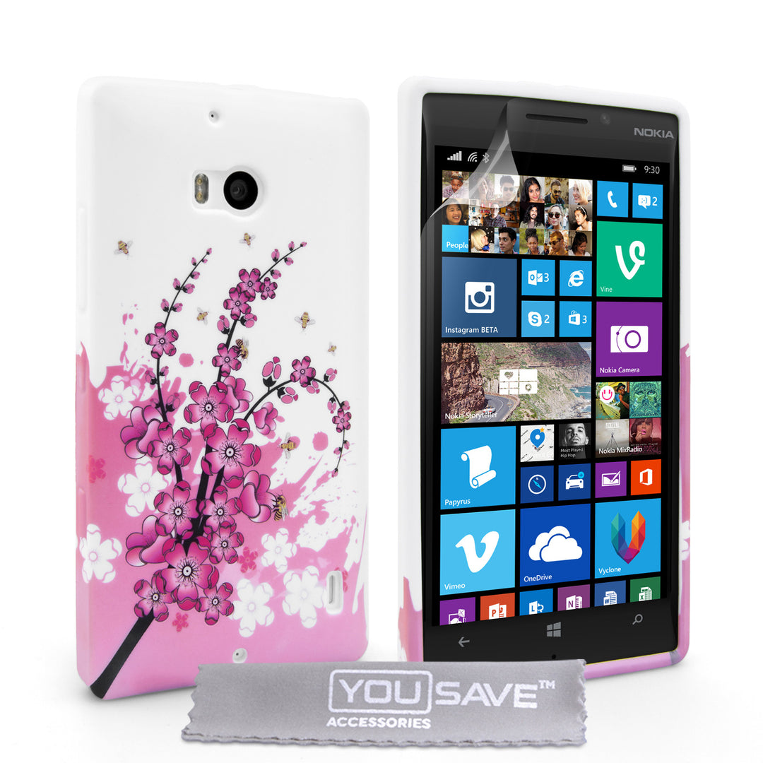 YouSave Accessories Nokia Lumia 930 Floral Bee Silicone Gel Case