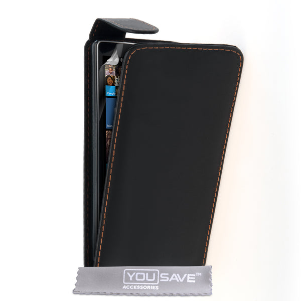 YouSave Accessories Nokia Lumia 930 Leather-Effect Flip Case - Black